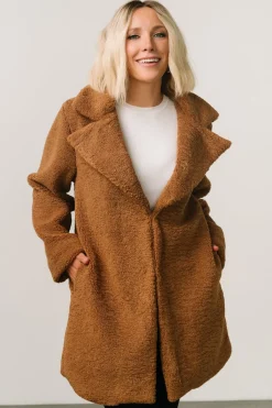 Baltic Born Damien Sherpa Coat | Dark Camel