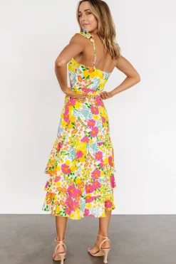 Baltic Born Dani Ruffle Tiered Midi Dress | Multi Floral