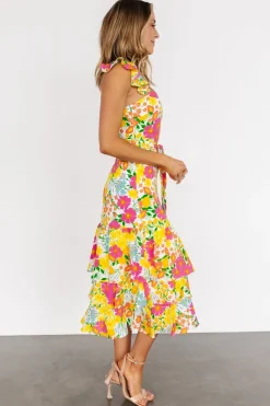 Baltic Born Dani Ruffle Tiered Midi Dress | Multi Floral