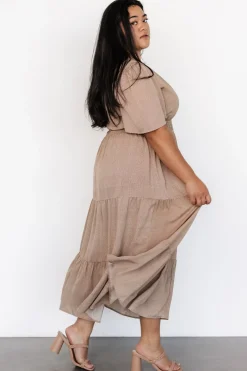 Baltic Born Danielle Tiered Maxi Dress | Brown Print