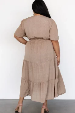Baltic Born Danielle Tiered Maxi Dress | Brown Print