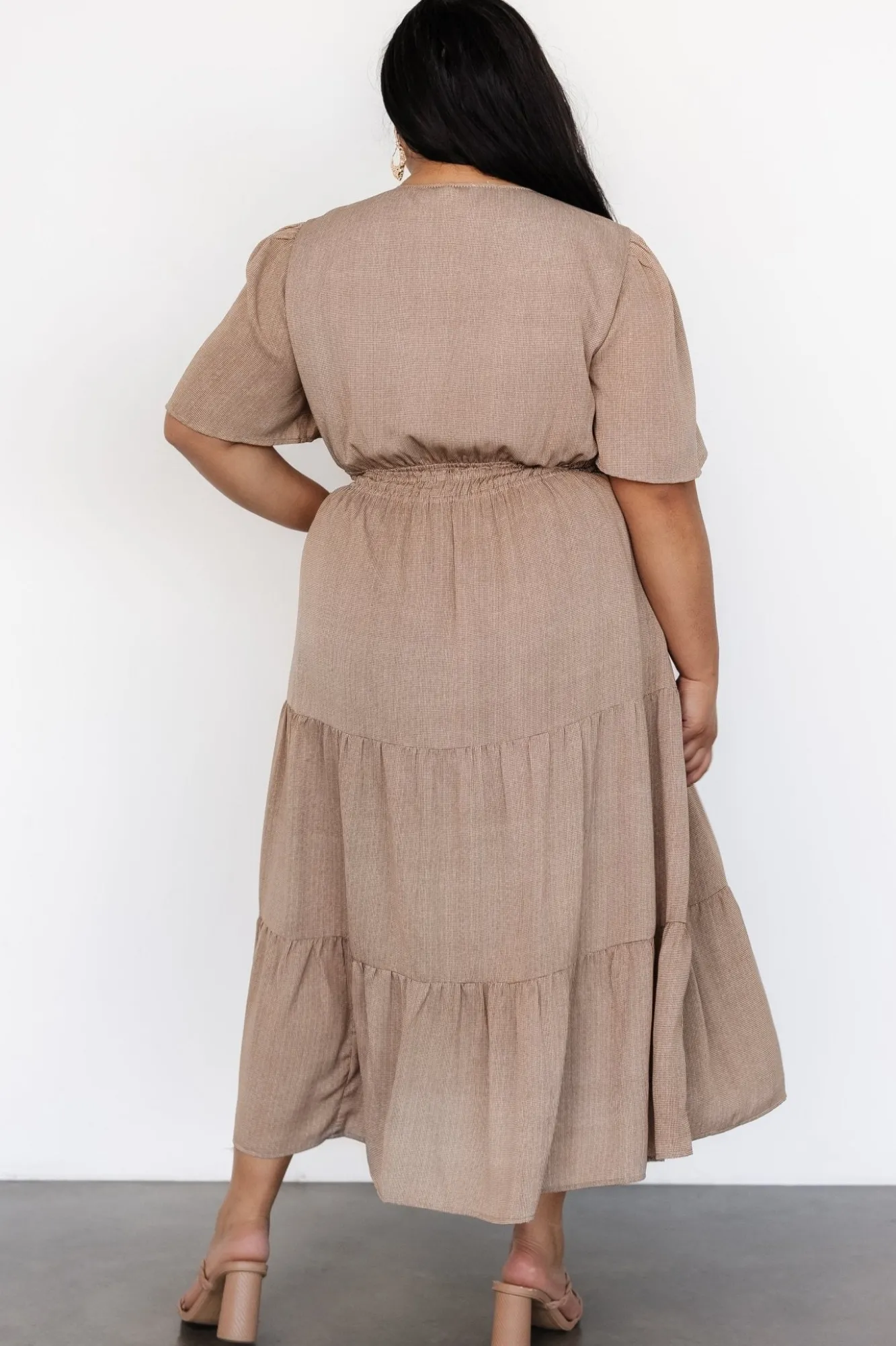 Baltic Born Danielle Tiered Maxi Dress | Brown Print