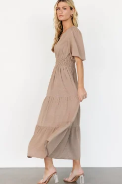 Baltic Born Danielle Tiered Maxi Dress | Brown Print