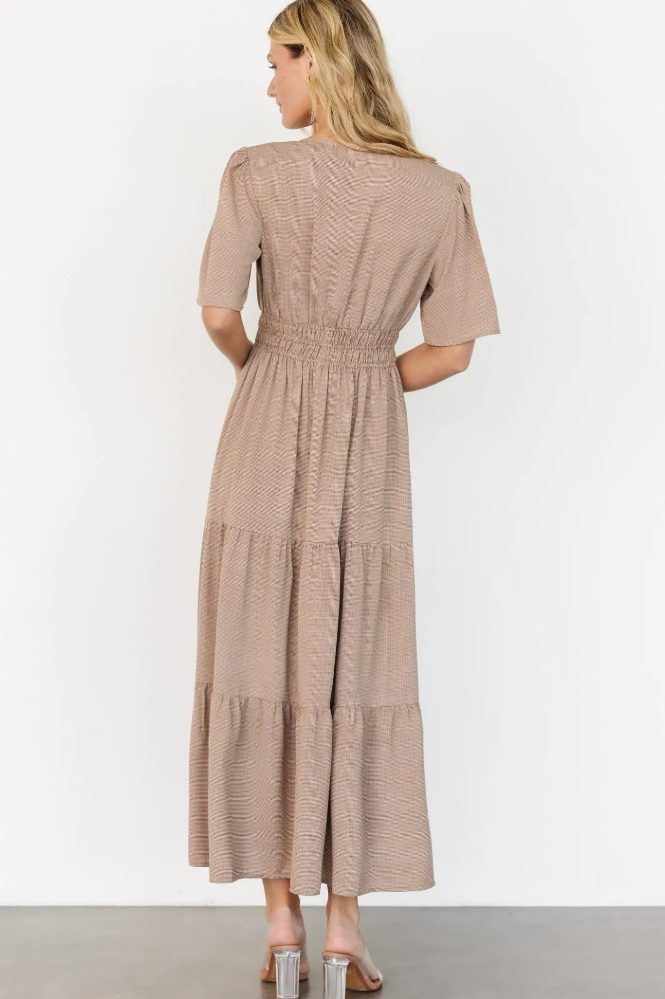 Baltic Born Danielle Tiered Maxi Dress | Brown Print