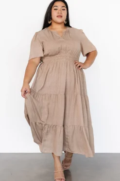 Baltic Born Danielle Tiered Maxi Dress | Brown Print