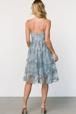 Baltic Born Dante Applique Midi Dress | Slate Blue