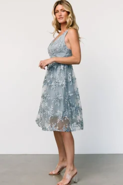 Baltic Born Dante Applique Midi Dress | Slate Blue