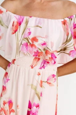 Baltic Born Daphne Off Shoulder Maxi Dress | Blush Floral