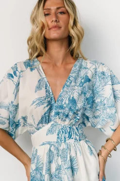 Baltic Born Dara Maxi Dress | Ivory + Blue Print