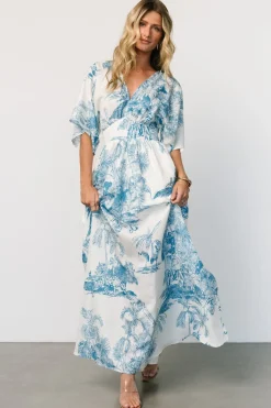 Baltic Born Dara Maxi Dress | Ivory + Blue Print