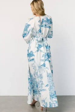 Baltic Born Dara Maxi Dress | Ivory + Blue Print