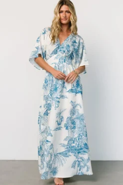Baltic Born Dara Maxi Dress | Ivory + Blue Print