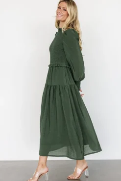 Baltic Born Daria Smocked Maxi Dress | Juniper Green