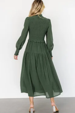 Baltic Born Daria Smocked Maxi Dress | Juniper Green