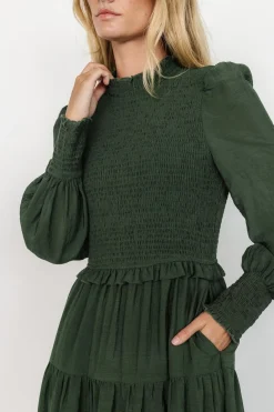 Baltic Born Daria Smocked Maxi Dress | Juniper Green