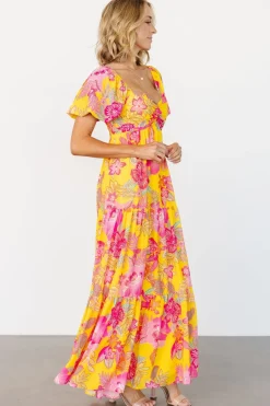 Baltic Born Darla Maxi Dress | Yellow + Pink Floral
