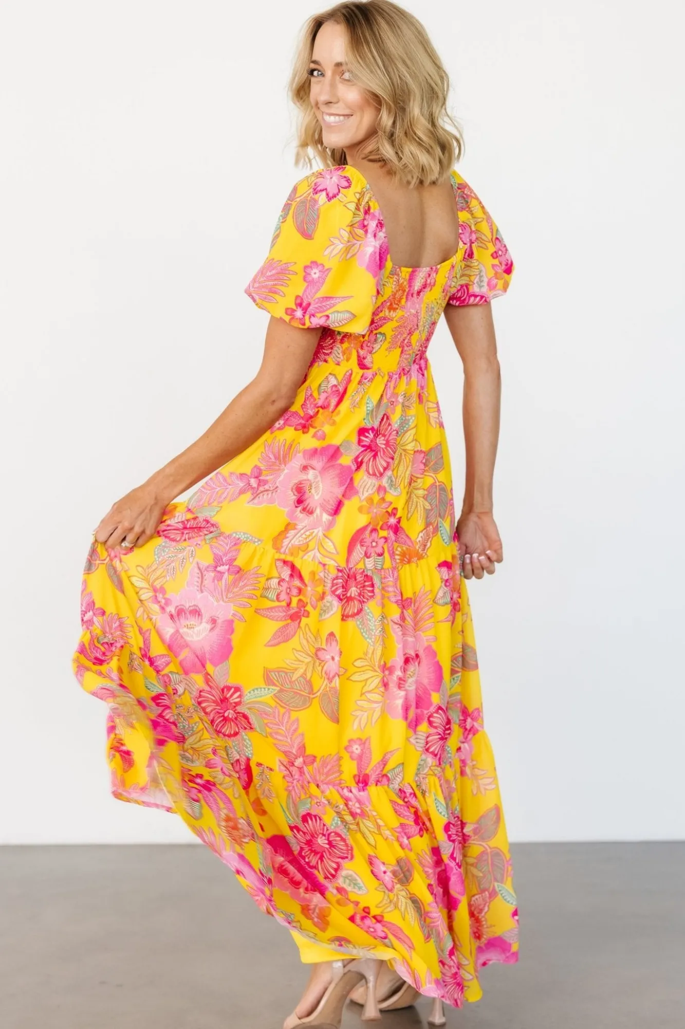Baltic Born Darla Maxi Dress | Yellow + Pink Floral