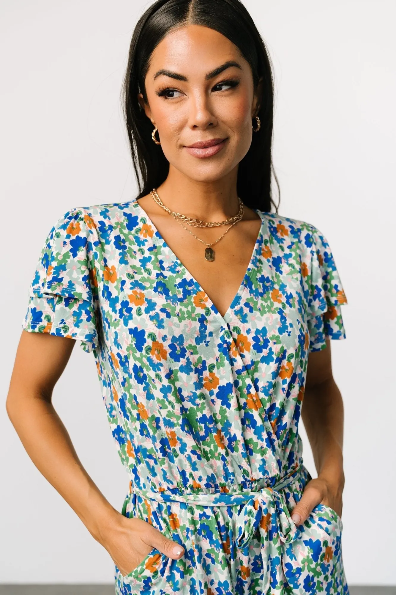 Baltic Born Daytona Romper | Blue + Green Multi