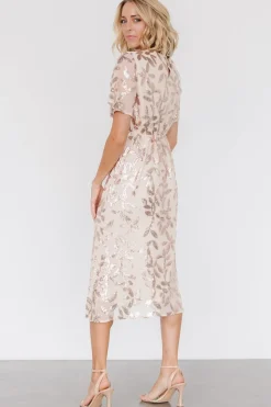 Baltic Born Deanna Sequin Midi Dress | Rose Gold