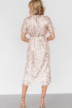 Baltic Born Deanna Sequin Midi Dress | Rose Gold
