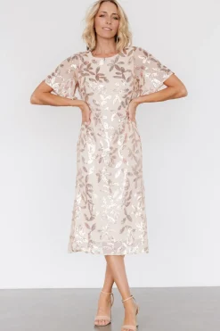 Baltic Born Deanna Sequin Midi Dress | Rose Gold