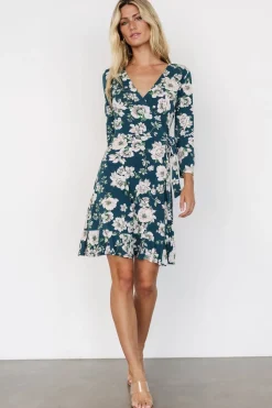 Baltic Born Declan Short Dress | Dark Green Floral