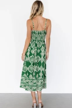 Baltic Born Delia Midi Dress | Green Print