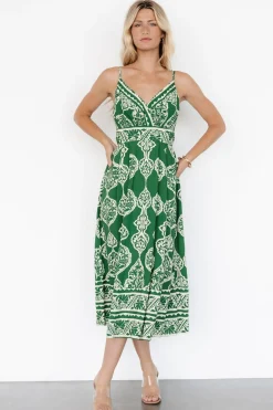 Baltic Born Delia Midi Dress | Green Print