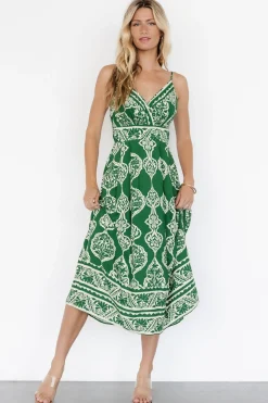 Baltic Born Delia Midi Dress | Green Print