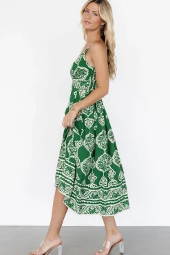 Baltic Born Delia Midi Dress | Green Print