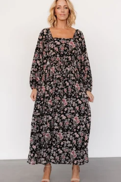 Baltic Born Della Dress | Black Multi Floral