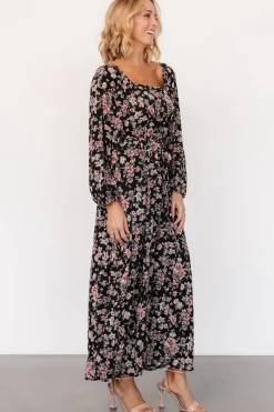 Baltic Born Della Dress | Black Multi Floral