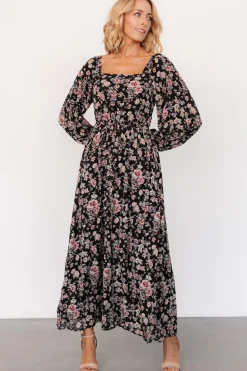 Baltic Born Della Dress | Black Multi Floral