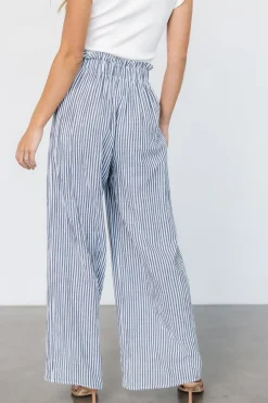 Baltic Born Delphi Wide Leg Pants | Navy Stripe