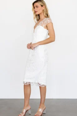 Baltic Born Delphine Applique Midi Dress | Off White