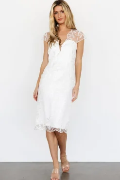 Baltic Born Delphine Applique Midi Dress | Off White