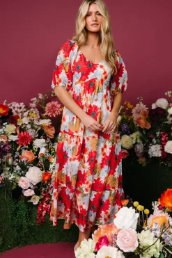 Baltic Born Denton Midi Dress | Red Multi