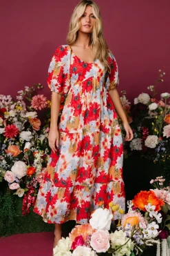 Baltic Born Denton Midi Dress | Red Multi