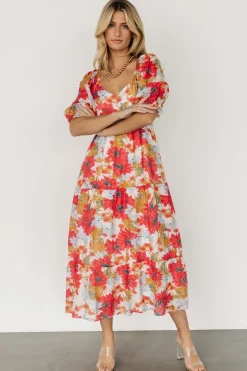 Baltic Born Denton Midi Dress | Red Multi