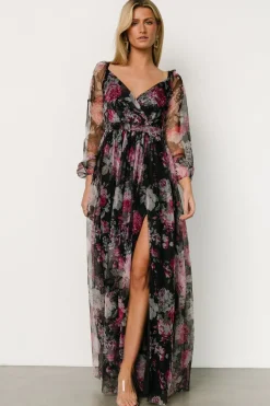 Baltic Born Desiree Tulle Maxi Dress | Black + Fuchsia