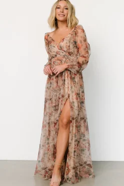 Baltic Born Desiree Tulle Maxi Dress | Taupe Floral