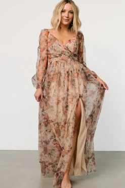 Baltic Born Desiree Tulle Maxi Dress | Taupe Floral