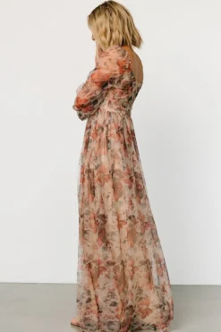 Baltic Born Desiree Tulle Maxi Dress | Taupe Floral