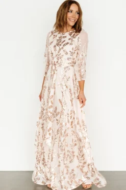 Baltic Born Destiny Sequin Maxi Dress | Rose Gold