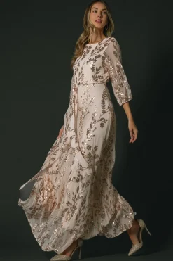 Baltic Born Destiny Sequin Maxi Dress | Rose Gold