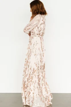 Baltic Born Destiny Sequin Maxi Dress | Rose Gold