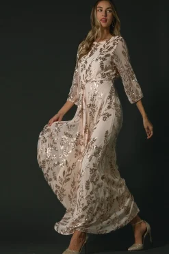 Baltic Born Destiny Sequin Maxi Dress | Rose Gold