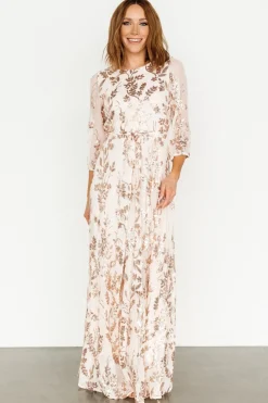 Baltic Born Destiny Sequin Maxi Dress | Rose Gold