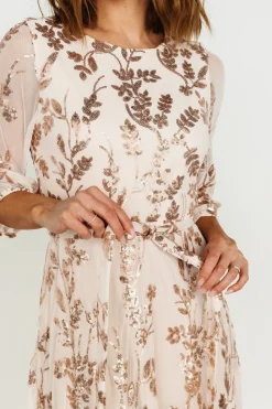 Baltic Born Destiny Sequin Maxi Dress | Rose Gold