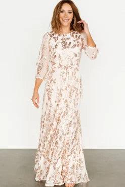 Baltic Born Destiny Sequin Maxi Dress | Rose Gold